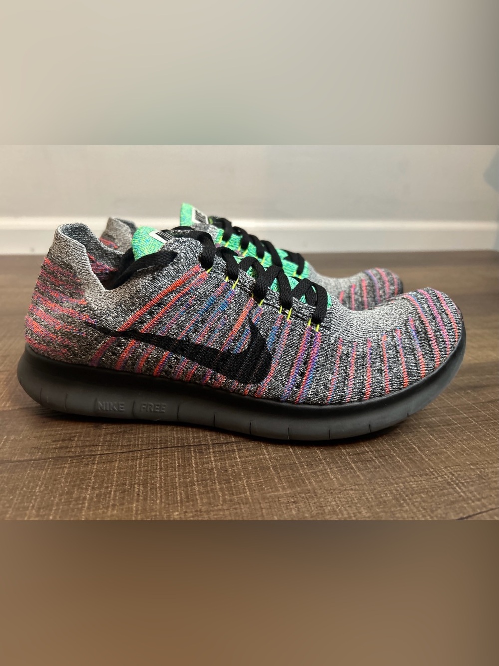 Nike Free RN Fly Knit Multicolor Athletic Running Sneakers 831070-108 Womens 8